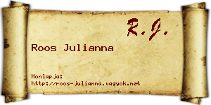 Roos Julianna névjegykártya